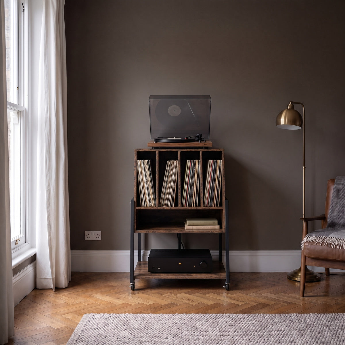 The Islington Vinyl & Turntable Stand