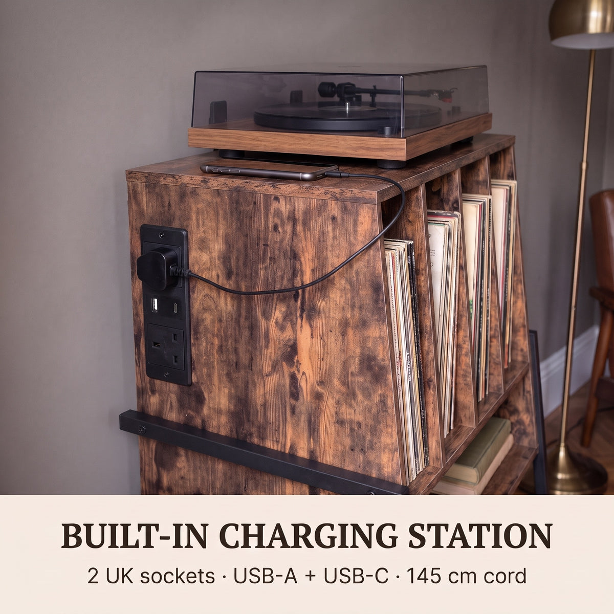 The Islington Vinyl & Turntable Stand