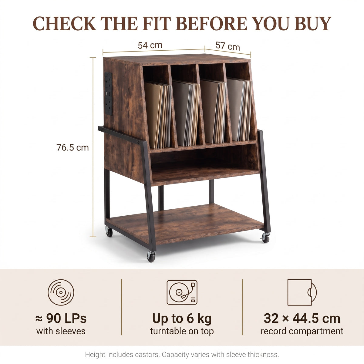 The Islington Vinyl & Turntable Stand