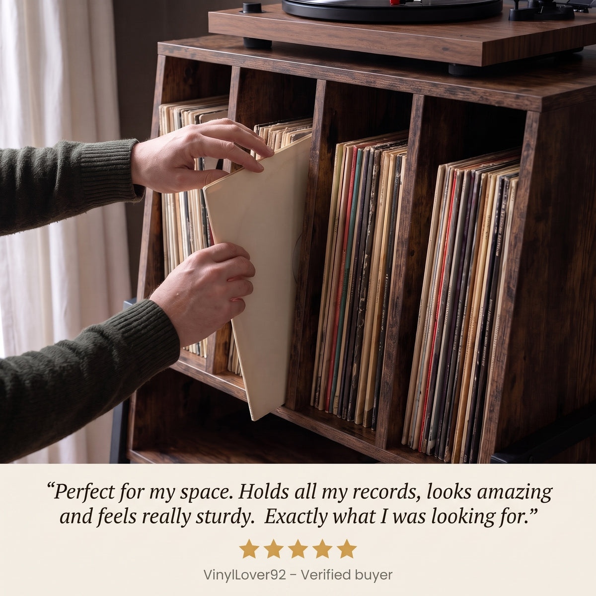 The Islington Vinyl & Turntable Stand